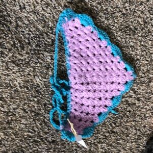 Handmade Crochet Dog Bandanna.